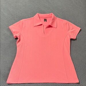 Slazenger Pink Fitted Golf Polo Short Sleeve Top